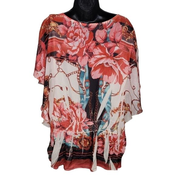 Style & Co floral studded bohemian peasant top size 1x - Picture 2 of 6